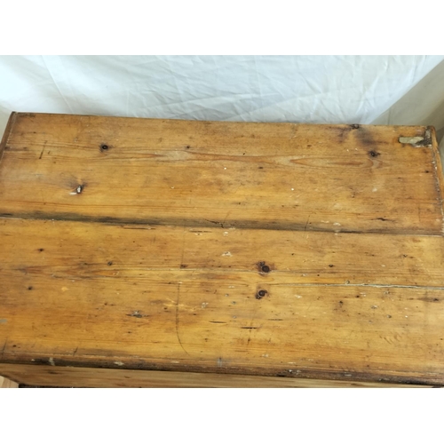 5 - Large Pine Trunk on Bun Feet. 48cm High x 94cm x 55cm. This Lot is Collection Only.