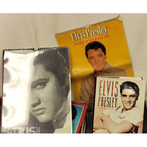 101 - 3 Boxes of Mixed Elvis Memorabilia to include Books, CDs, VHS Tapes, Magazines, Calendar, etc.