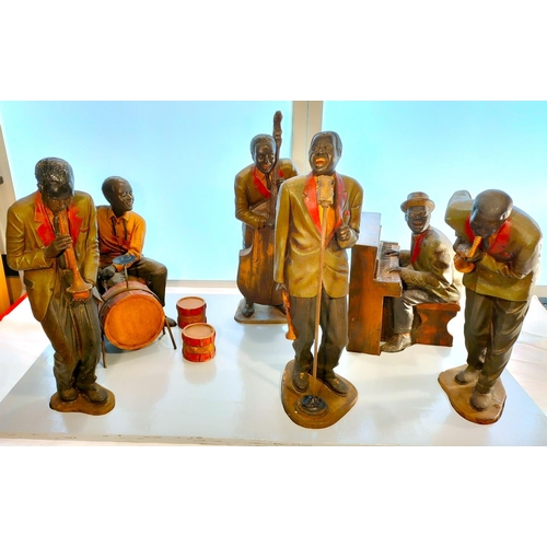 1 - American Large Size 6 Piece Resin Jazz Band. Tallest Figure being 57cm.