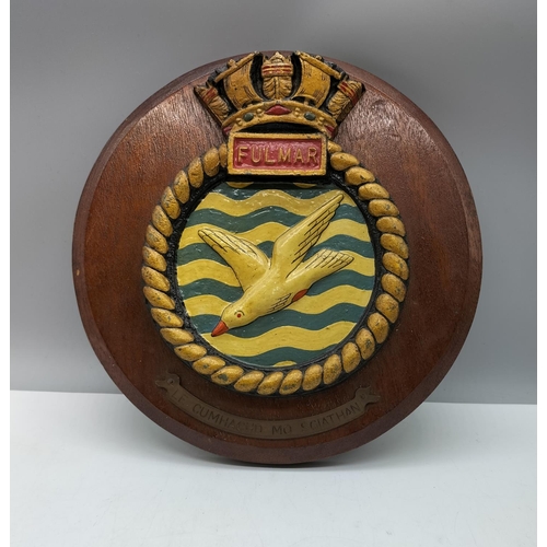 12 - Heavy Cast Mounted Plaque 'Fulmar'. 25cm Diameter.