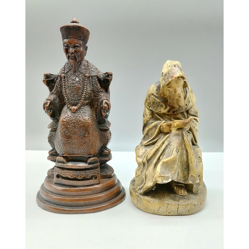 13 - Chinese Empora 24cm Figure plus Chalk Mount Figure.