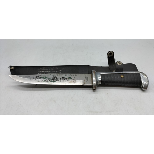 138 - Bowie Knife in Sheath. 26cm Long. Collection Only. Age ID Required.