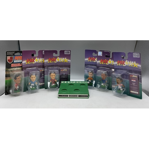 145 - Corinthian Prostars World Greats and Classic Figures (6) plus Plush Stand.