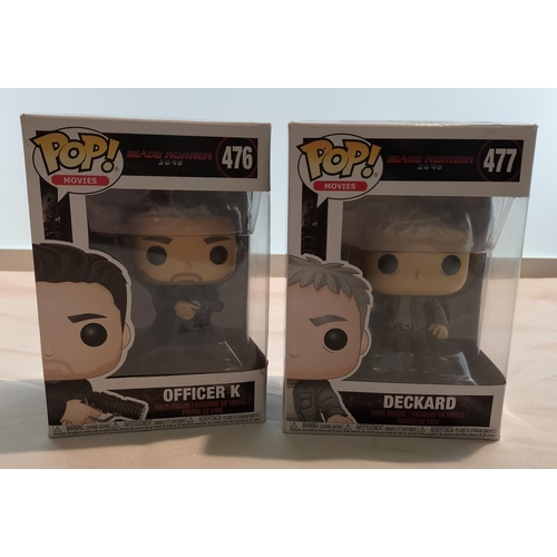 159 - Bladerunner Funko Pops Figures (2) - Officier K and Deckard.