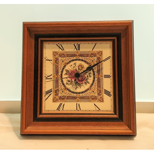 162 - Framed Tilecrafts Clock 23cm x 23cm.