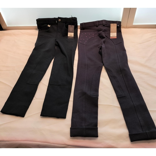 168 - 2 x Brand New with Tags Child's Horse Riding Trousers/Jodhpurs Children's Size 22