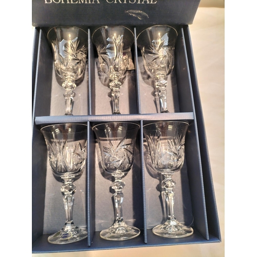 172 - Bohemia Crystal Wine Glasses (6) - Boxed.