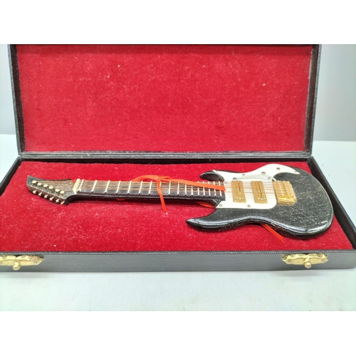 182 - Miniature 20cm Model of a Guitar in Box.