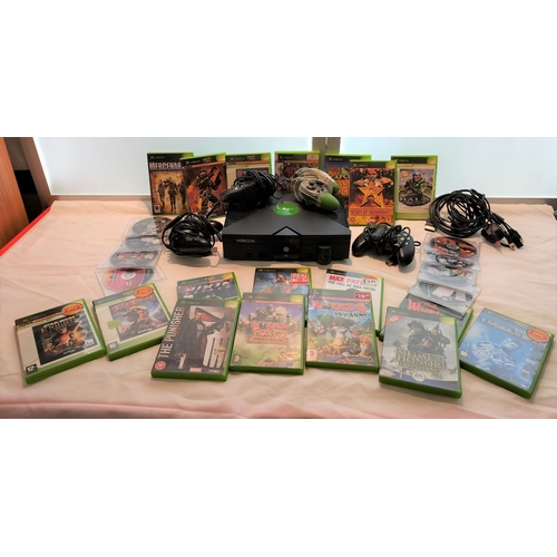 196 - Original X-Box Console, Controllers and Assortment of Games.