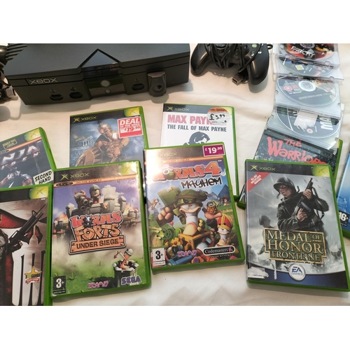 196 - Original X-Box Console, Controllers and Assortment of Games.