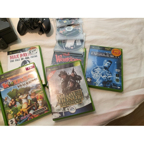 196 - Original X-Box Console, Controllers and Assortment of Games.