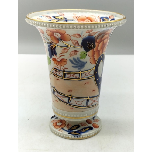 254 - Antique Imari Footed Vase. 14cm High.