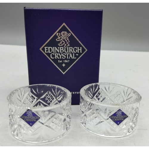 27 - Edinburgh Crystal Napkin Rings in Original Box.