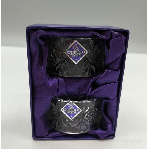 27 - Edinburgh Crystal Napkin Rings in Original Box.