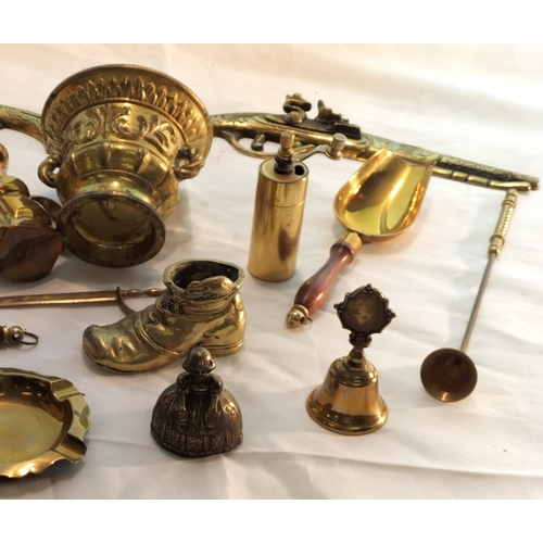 279 - Collection of Brass Items to include Pepper Grinder, Flat Back Pistols, Letter Opener, etc.