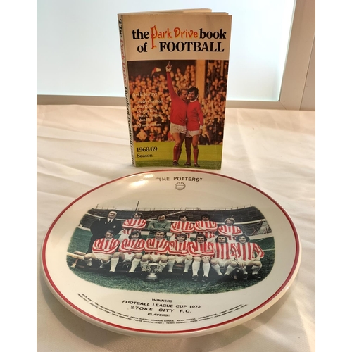 280 - Crown Ducal 'Stoke City League Cup Winners 1972' Commemorative 25cm Plate plus Park Drive Book of Fo... 