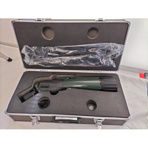 29 - Hawke Nature-Trek ED 20-60x80 Scope with Tripod and Case. Scope 48cm Long.