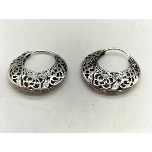 295 - Silver Hoop Earrings. Tested by Vendor.