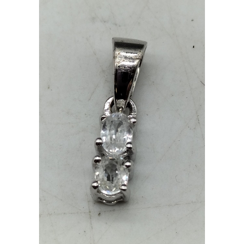 300 - 925 Silver Pendant set with White Topaz.