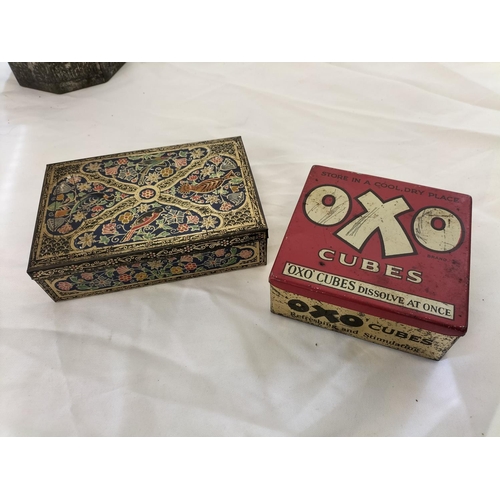 311 - Collection of Old Tins including OXO, Macfarlane Lang & Co Biscuit Tin, CWS Biscuits, etc.