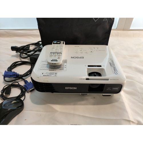 340 - Epson Projector EB-504 with Cables and Case W/O