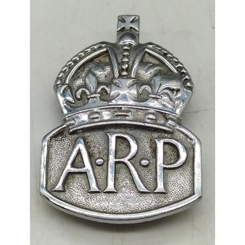 36 - Silver Hallmarked A.R.P Badge.