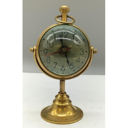 40 - Brass Desk Top 18cm Clock.