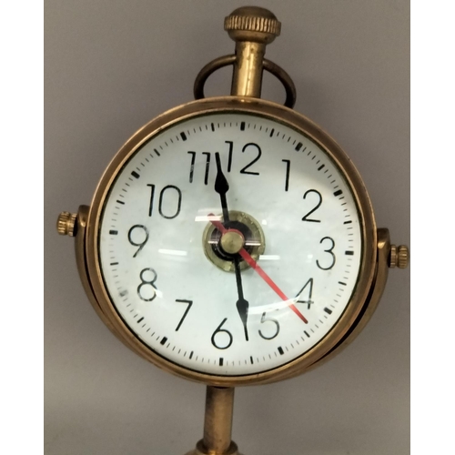 40 - Brass Desk Top 18cm Clock.