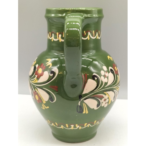 68 - Green Hand Painted 21cm Jug.