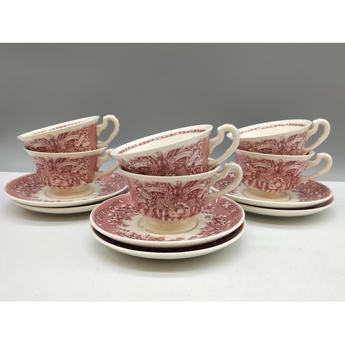 69 - Wedgwood 'United States Military Academy' Pattern Cups and Saucers (6).