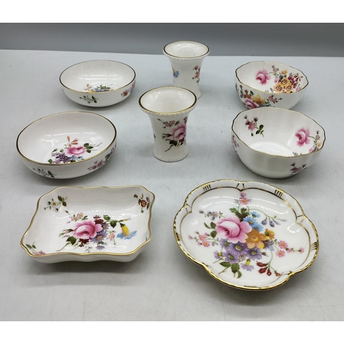 128 - Royal Crown Derby 'Derby Posies' Items (8) including Dishes and Vases.