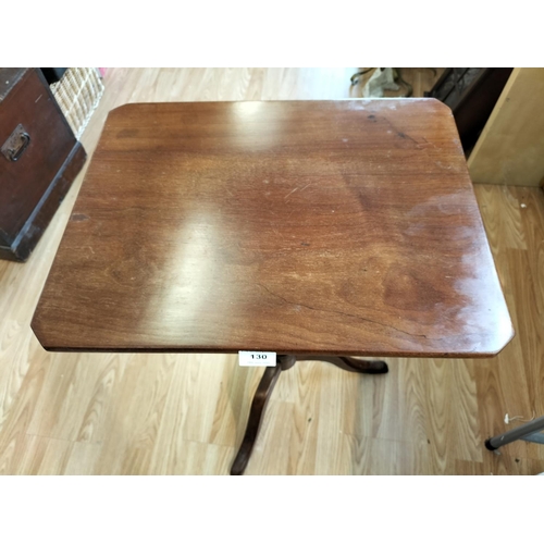 130 - Tilt Top Table. 67cm High, 41cm x 51cm. This Lot is Collection Only.