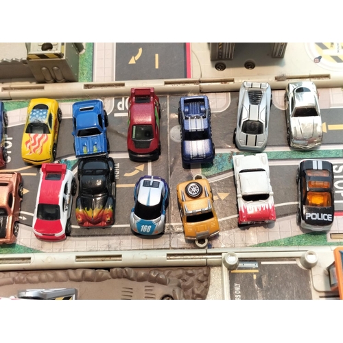 246 - Vintage 90s Micro Machine Van and Cars. 18cm High, 43cm Long.