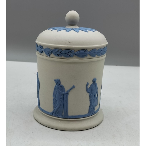 47 - Wedgwood Jasper Tobacco Jar. 12cm High.