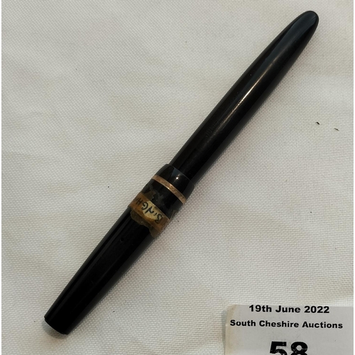 58 - 14ct Gold Nib Parker Junior Duofold Fountain Pen.