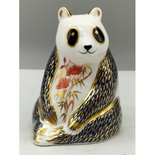 105A - Royal Crown Derby Paperweight 'Panda' modelled by Robert Jefferson and Decoration Designed by Rita H... 