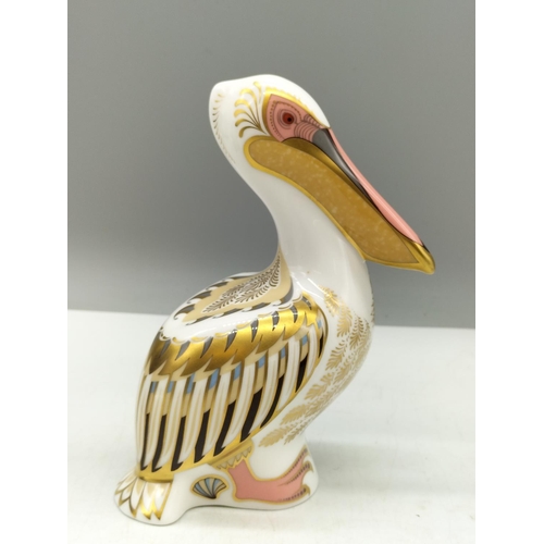 125A - Royal Crown Derby Paperweight 'White Pelican' 13cm High, Number 2,020 of an Exclusive Limited Editio... 