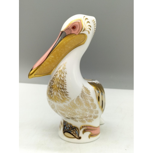 125A - Royal Crown Derby Paperweight 'White Pelican' 13cm High, Number 2,020 of an Exclusive Limited Editio... 