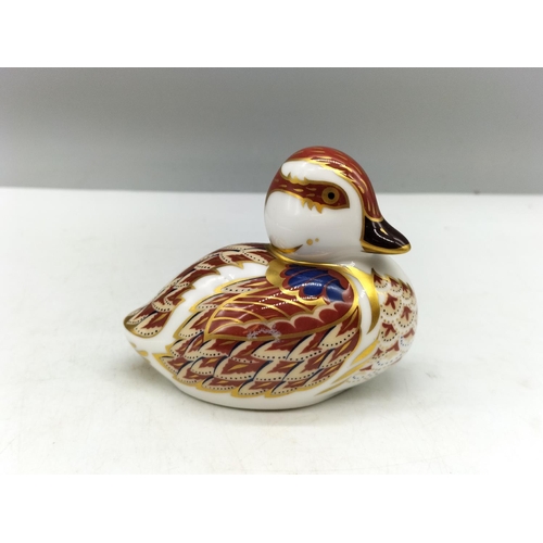 60A - 3 x Royal Crown Derby Bird Paperweights, 'Duck' (one of the original six paperweights first introduc... 