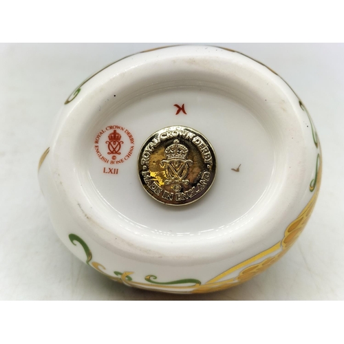 85A - Royal Crown Derby Paperweight  'Dormouse (sleeping)' Gold Stopper and Red Royal Crown Derby Stamp on... 