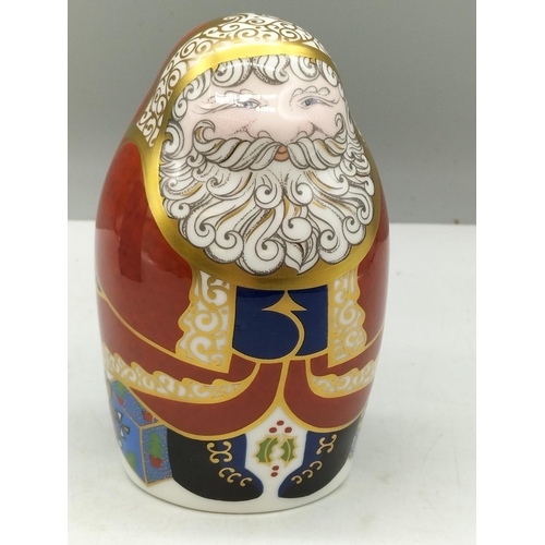 95A - Royal Crown Derby paperweight, 'Santa Claus' in the Form of a Russian Doll, 10cm high, Red Robe with... 