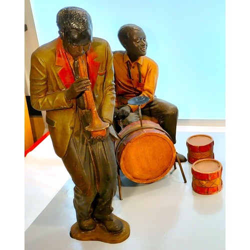 53 - American Large Size 6 Piece Resin Jazz Band. Tallest Figure being 57cm.