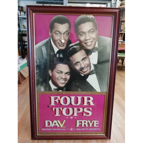 52 - Large framed advertising cardboard display of the Four Tops believed to have come from the Foyer of ... 