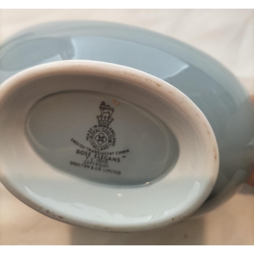 257 - Royal Doulton Meat Plate and Gravy Boat and Underplate  in the 'Rose Elegans' Pattern.