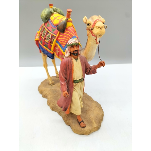 392 - Camel Riding Egyptian Sheik Resin Figures (2). Largest being 21cm x 27cm.