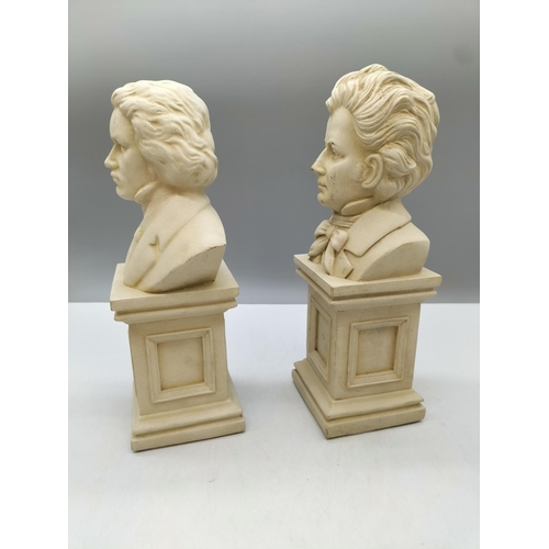 394 - Resin Busts of Composers (2). 26cm High.