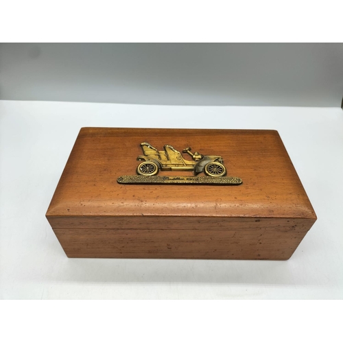 443 - Wooden Pipe Tobacco Box. 24cm x 13cm x 8cm.