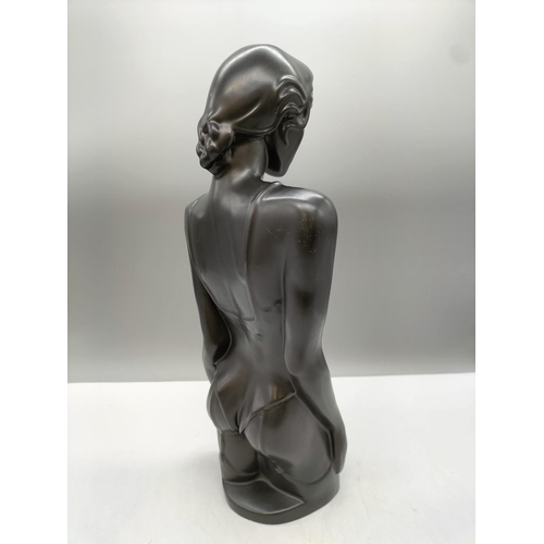 454 - Stylized Pottery Figure of a Lady. 37cm High.