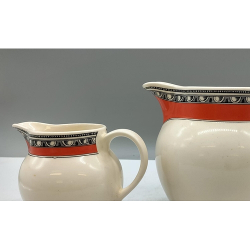 550 - Rare Bridgewater (Emma) Orange Egg & Dart Milk and Cream jugs.