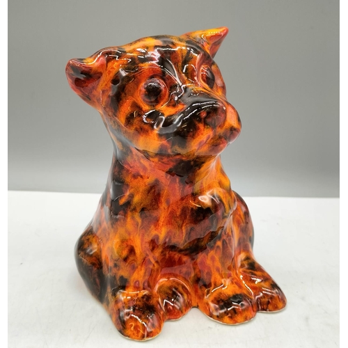 576 - Anita Harris Art Pottery Hand Painted Figure of a Sitting Terrier. 17cm High. Signed to Base.